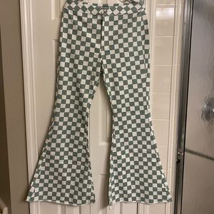 Forever 21 checkered flare jeans sz L